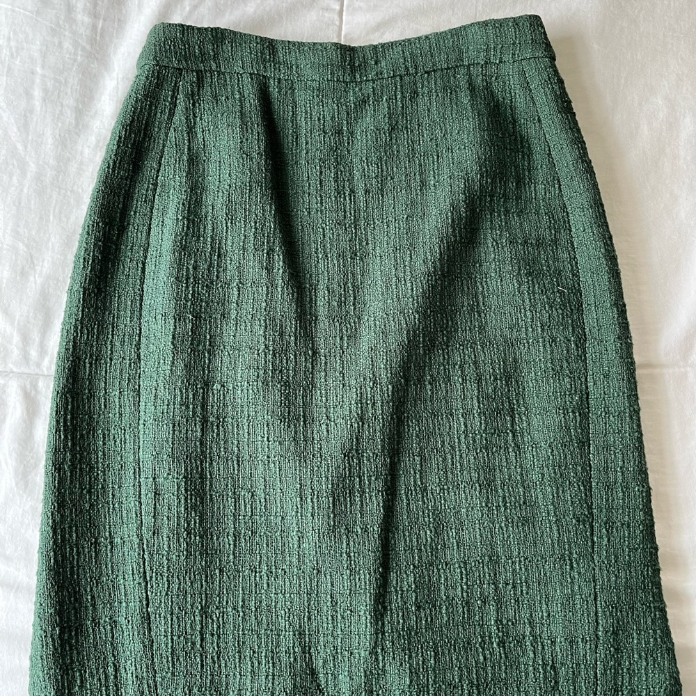 JCrew forest green pencil skirt